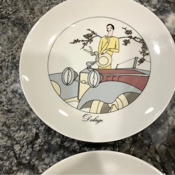 Jacques Lobjoy art deco car theme plates - Picture 6 of 10
